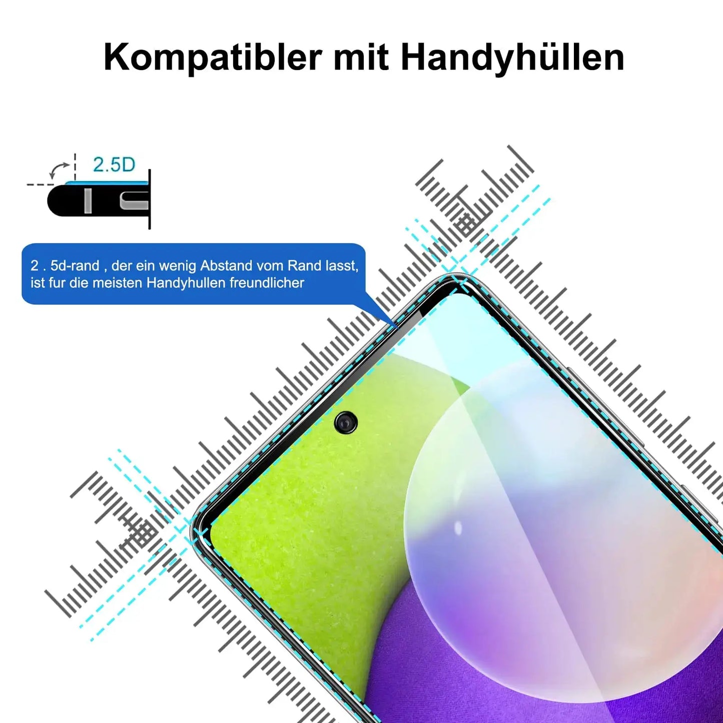 Screen Protector For Galaxy A52s 5G Samsung Tempered Glass High Aluminum 9H HD Clear Transparent Case Friendly by All Mart Bristol Ltd