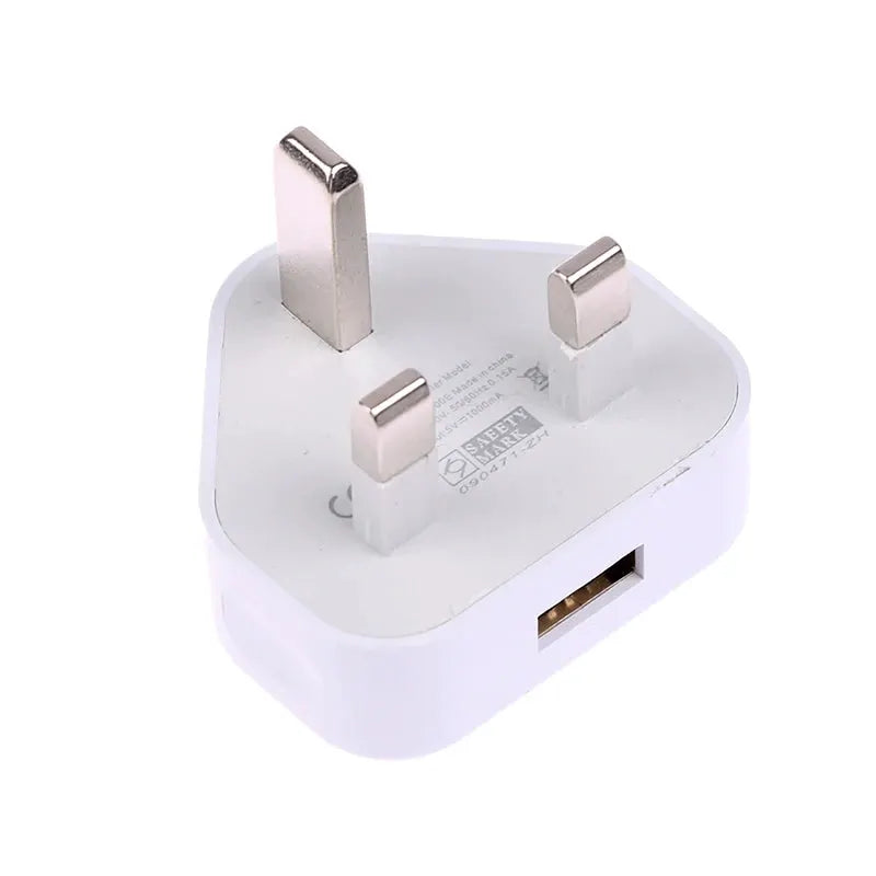 Universal UK Plug 3 Pin Wall Charger Adapter With 1/2 USB Ports Charging For Iphone 11 For Huawei Charging Charger by All Mart Bristol Ltd