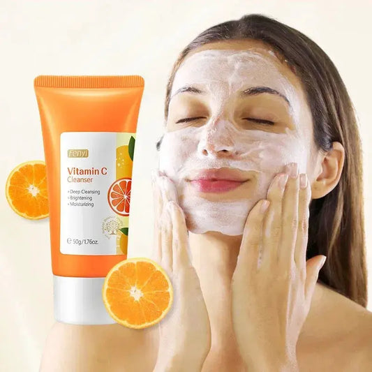 Vitamin C Facial Cleanser Skin Deep Cleansing Moisturizing Blackhead Removal skincare Face Wash Foam Face Cleanser Skin Care by All Mart Bristol Ltd