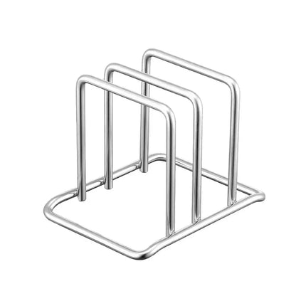 Portable Stainless Steel Cutting Board Holder Rustproof Space Saving Pot Lid Stand 2 Sectional Kitchen Storage Rack by All Mart Bristol Ltd