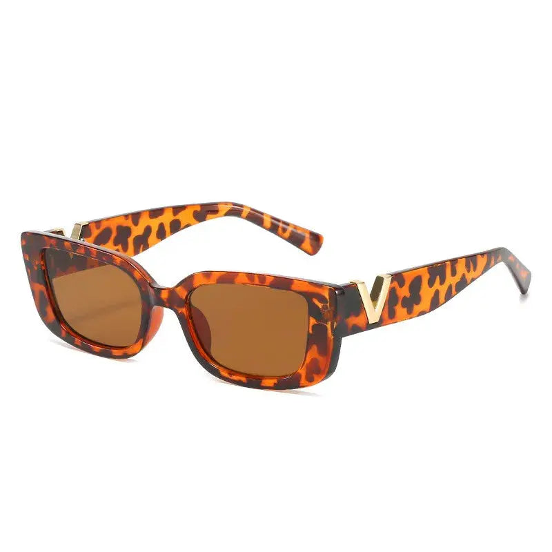 Retro Cat Eye Frame Sunglasses Women Luxury V Sun Glasses Men Fashion Rectangle Jelly Glasses with Metal Hinges UV400 by All Mart Bristol Ltd