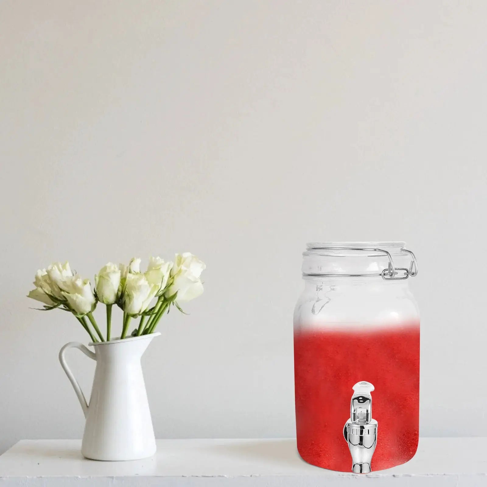 1pc Glass Juice Jar With Tap Leak Proof Beverage Dispenser Drink Container Barrel Storage Bottle Drinks Spigot Drinkware by All Mart Bristol Ltd