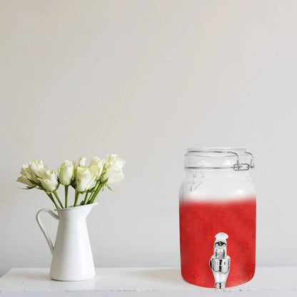 1pc Glass Juice Jar With Tap Leak Proof Beverage Dispenser Drink Container Barrel Storage Bottle Drinks Spigot Drinkware by All Mart Bristol Ltd