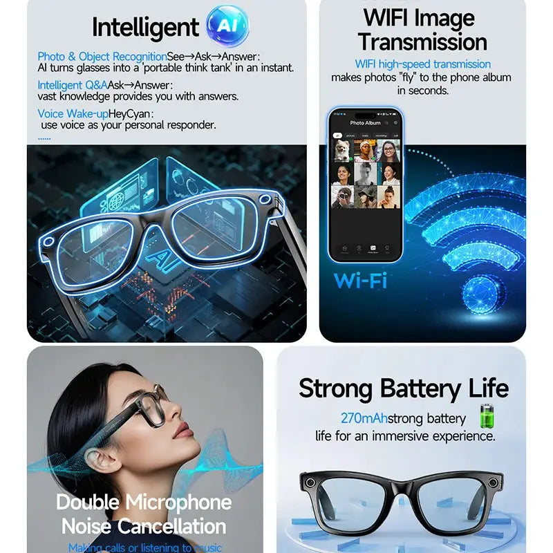 2025 New 8MP Camera Glasses Men Color-Changing AI Smart Bluetooth Glasses Photo Video Recording Waterproof Call Smart Sunglasses by All Mart Bristol Ltd