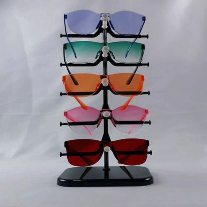 5/10 Pairs Glasses Display Stand Sunglasses Rack Shelf Eyewear Eyeglasses Frame Organizer Show Holder Tray 5 Layer Space Saving by All Mart Bristol Ltd
