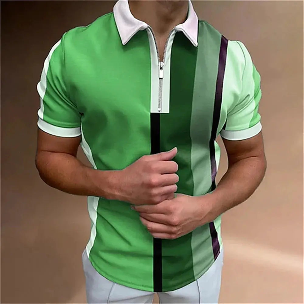 Men's Tops Polo Golf Men's King Print T Shirt High Quality Turndown Short Sleeve Zipper Pullover Original Golf Wear Men Clothing by All Mart Bristol Ltd