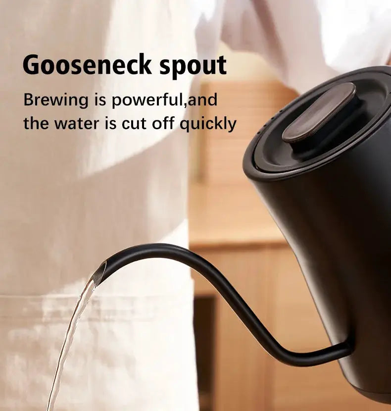 110V Electric Kettle Slender Mouth Hand-pour Coffee Kettle 304 Stainless Steel Quick Kettle Tea Kettle Auto Power Off 1000ml by All Mart Bristol Ltd
