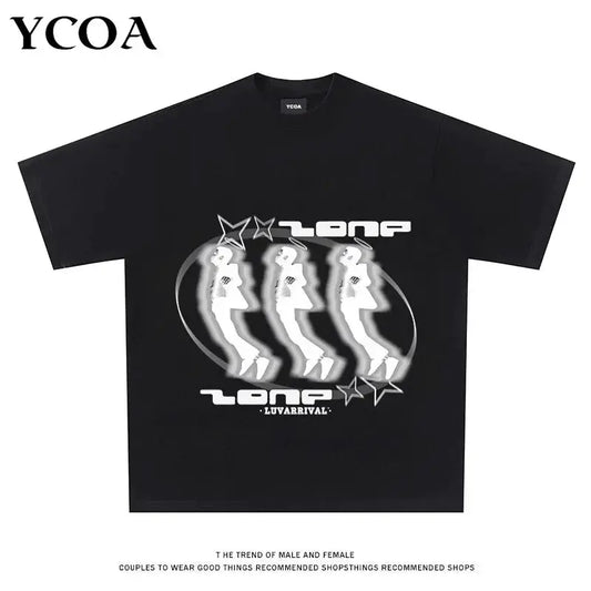 Men's T-Shirt Oversized Summer Aesthetic Harajuku Graphic Korean Fashion Streetwear Y2k Tops Tees Short Sleeve Vintage Clothing by All Mart Bristol Ltd