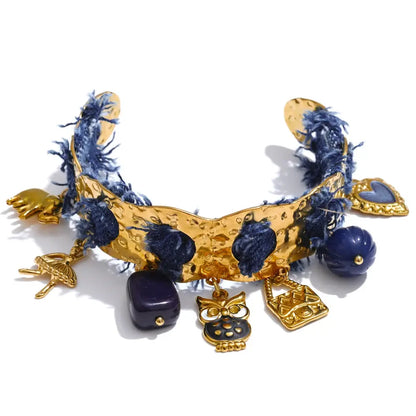 Yhpup Exclusive Design Blue Denim Heart Star Animal Pendant Necklace Bracelet Bangle Popular Charm Jewelry Autumn & Winter New by All Mart Bristol Ltd