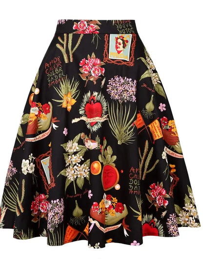 2025 Summer Midi Skirt Runway Vintage Rockabilly Sundress Red Womens Sexy Pinup 50S Cotton Polka Dot Pattern Skater Streetwear by All Mart Bristol Ltd