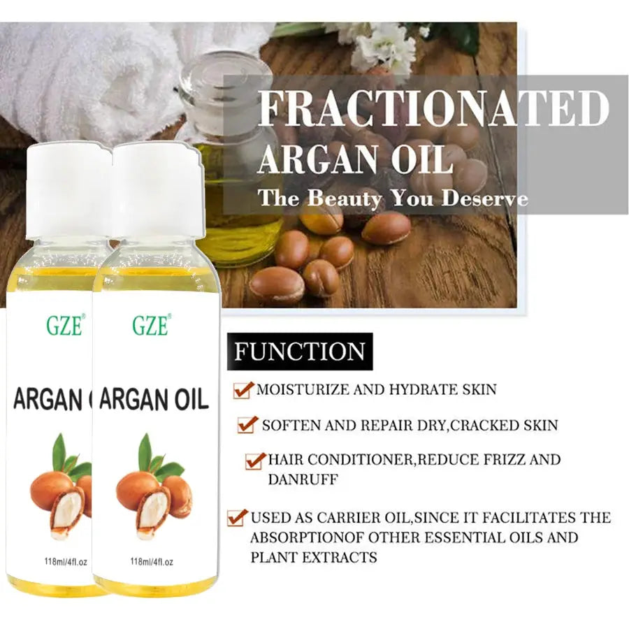 GZE Organic Moroccan Argan Oil Pure Cold Pressed Virgin Premium Grade Moisturizer for Dry, Damaged Skin, Hair, Face, Body, Scalp by All Mart Bristol Ltd