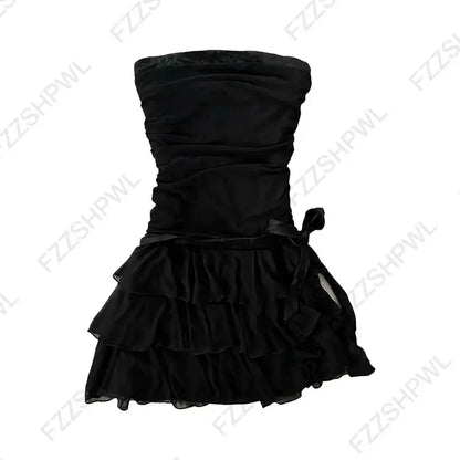 Grunge Punk Gothic Fairycore Emo Girls Dress Sexy Slim Lace Chic Fashion Aesthetic Women's Dresses Harajuku Retro Y2K Streetwear by All Mart Bristol Ltd
