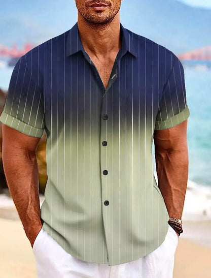 Men's Shirt Gradient Graphic Turndown colorful Outdoor Street Short Sleeves Print Clothing Apparel Fashion Designer Casual by All Mart Bristol Ltd