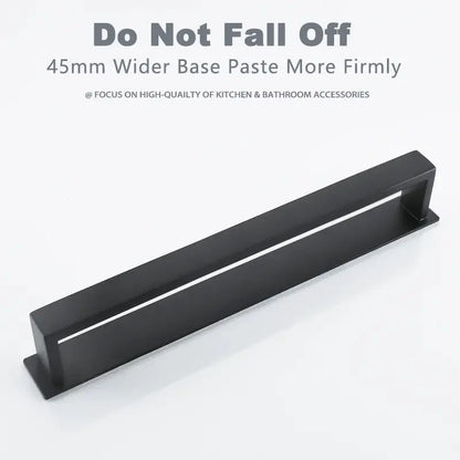 Black Stainless Steel Towel Holder No Drill Wall Shower Towel Shelf Kitchen Towel Hanger Rail Bathroom Towel Rack Self Adhesive by All Mart Bristol Ltd
