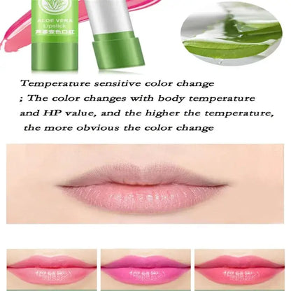 1PC Moisturizing Aloe Color Changing Lipstick Long Term Moisturizing and Moisturizing Lipstick Lip Color Lip Care by All Mart Bristol Ltd