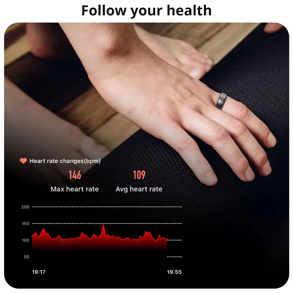 Smart Ring Heart Rate Blood Pressure Blood Oxygen Sleep Monitor Waterproof Smart Ring Multi-sport Modes For Android IOS by All Mart Bristol Ltd
