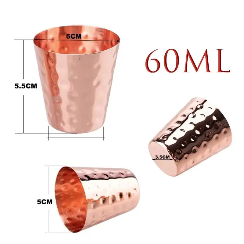 New 100% Copper Cups Pure Solid Moscow Mule PURE Copper Mugs-Shaped 2oz Cocktail Cups Beer Cup Milk Mug Drinkware by All Mart Bristol Ltd