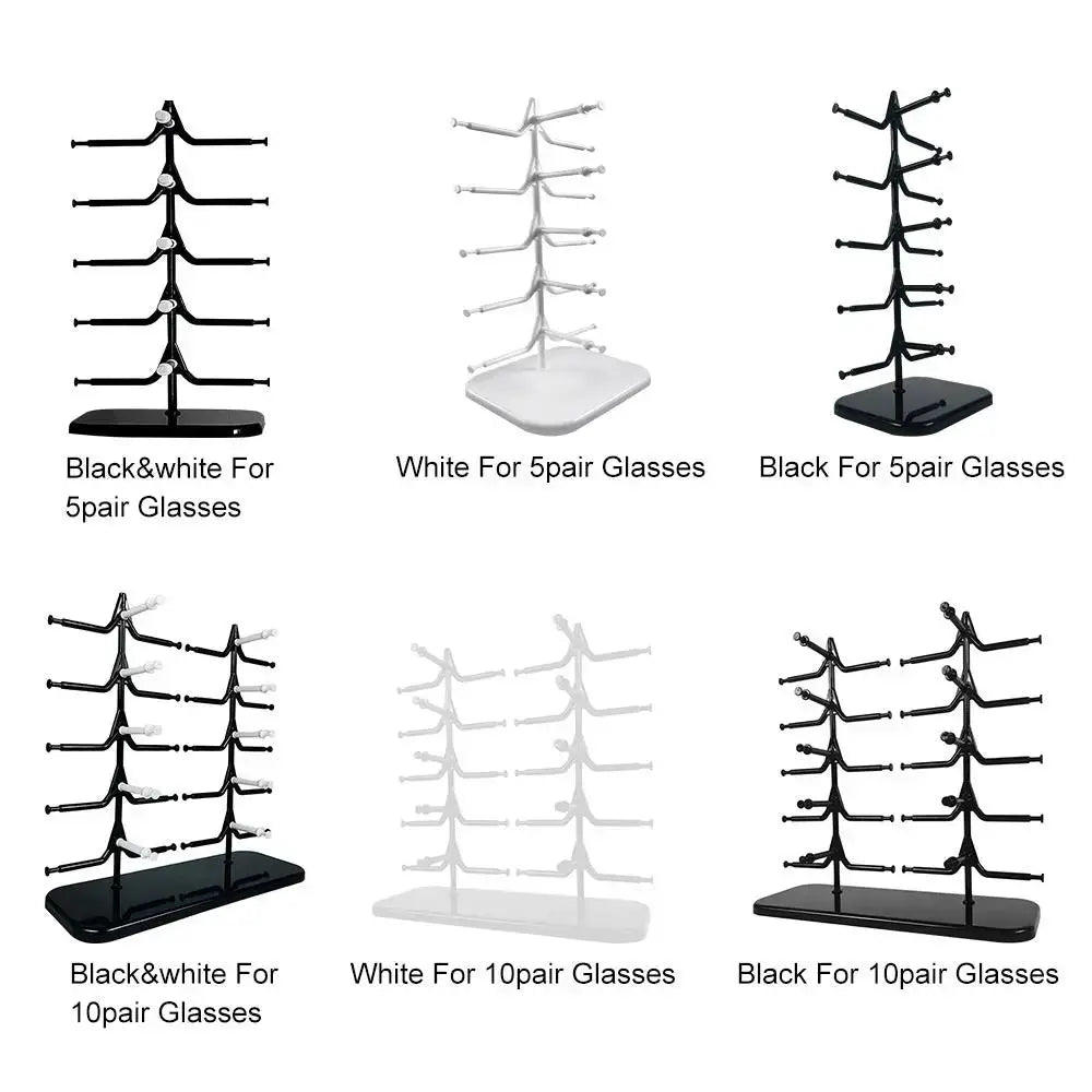 5/10 Pairs Glasses Display Stand Sunglasses Rack Shelf Eyewear Eyeglasses Frame Organizer Show Holder Tray 5 Layer Space Saving by All Mart Bristol Ltd