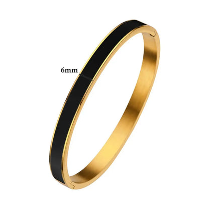 CARLIDANA Luxury Colorful Orange Enamel Bangles Bracelets for Women Party Gift Fashion Bangles Original Stainless Steel Jewelry by All Mart Bristol Ltd