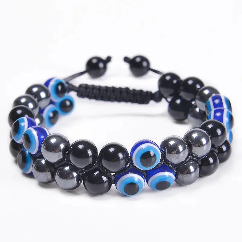 Fashion Men Bracelets Hematite Tiger Eye Double Layer Row Bracelets Pulsera Hombre Magnetic Health Protection Healing Bracelets by All Mart Bristol Ltd