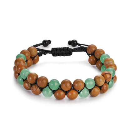 Fashion Men Bracelets Hematite Tiger Eye Double Layer Row Bracelets Pulsera Hombre Magnetic Health Protection Healing Bracelets by All Mart Bristol Ltd