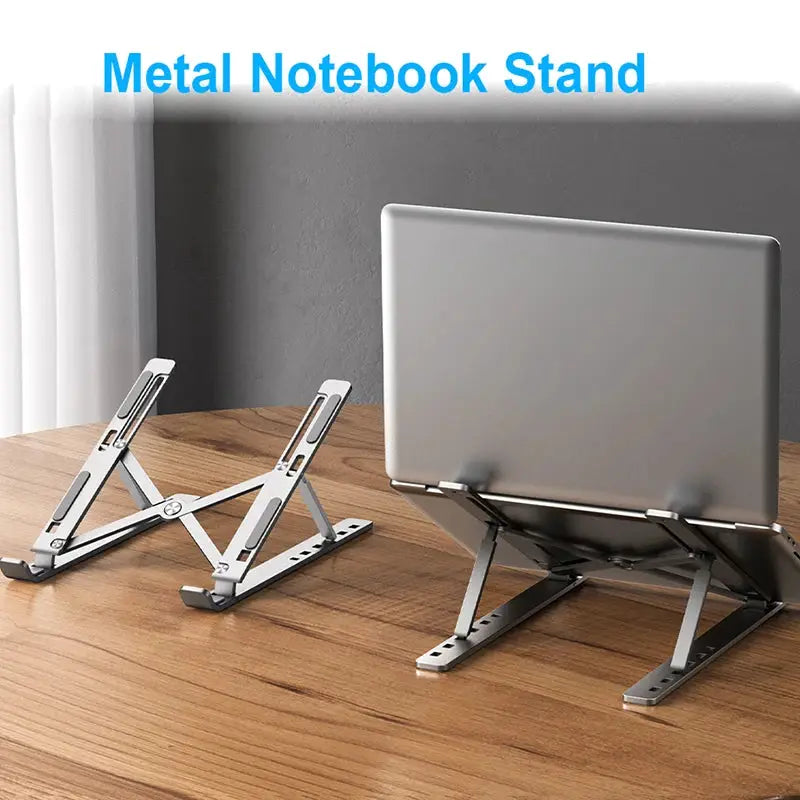 Aluminum Alloy Laptop Holder Stand Adjustable Foldable Portable for Notebook Computer Bracket Lifting Cooling Holder Non-slip by All Mart Bristol Ltd