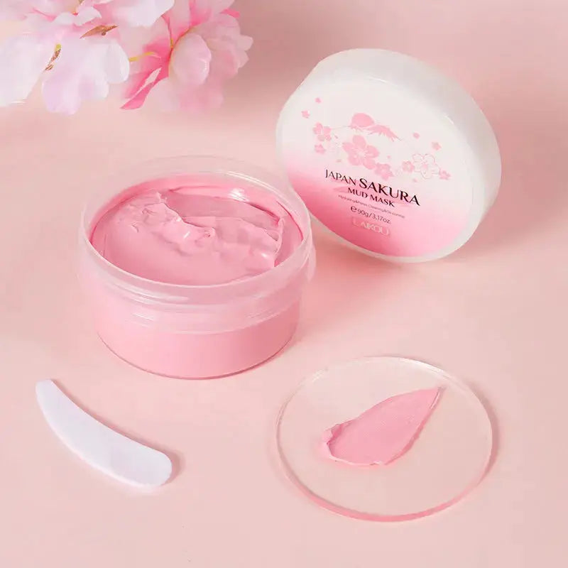 LAIKOU Japan Sakura Clay Mask Deep Cleansing Skin Mud Korean Face Mask Oil Control Shrink Pores Skin Care 80g by All Mart Bristol Ltd