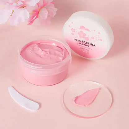 LAIKOU Japan Sakura Clay Mask Deep Cleansing Skin Mud Korean Face Mask Oil Control Shrink Pores Skin Care 80g by All Mart Bristol Ltd