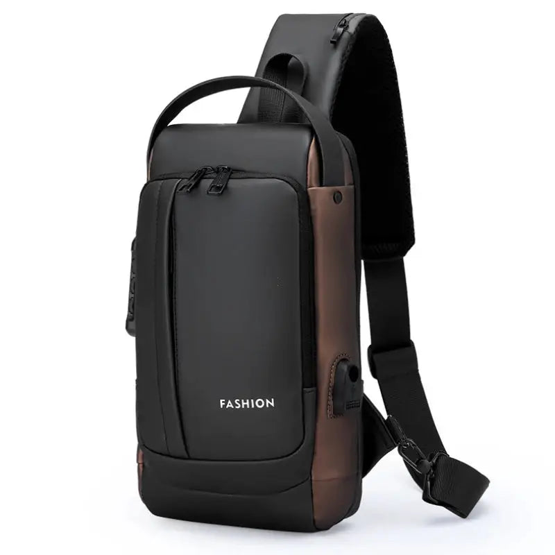 Men Anti Theft Chest Bag Shoulder Bags USB Charging Crossbody Package School Short Trip Messengers Bags Men's Oxford Sling Pack by All Mart Bristol Ltd