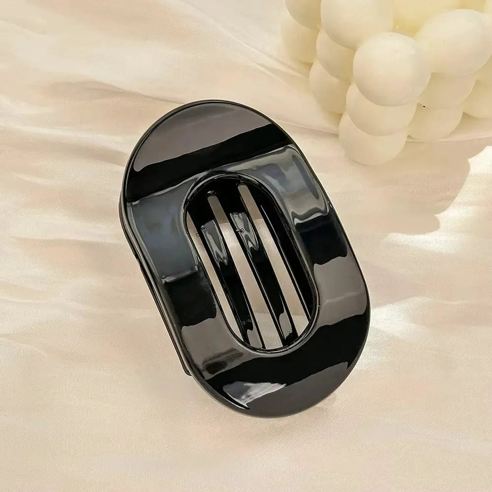 Fashion Oval Hair Claw Clip for Women New Design Leopard Matte Curved Flat Styling Barrettes Acrylic Lying Down Hair Accessories by All Mart Bristol Ltd