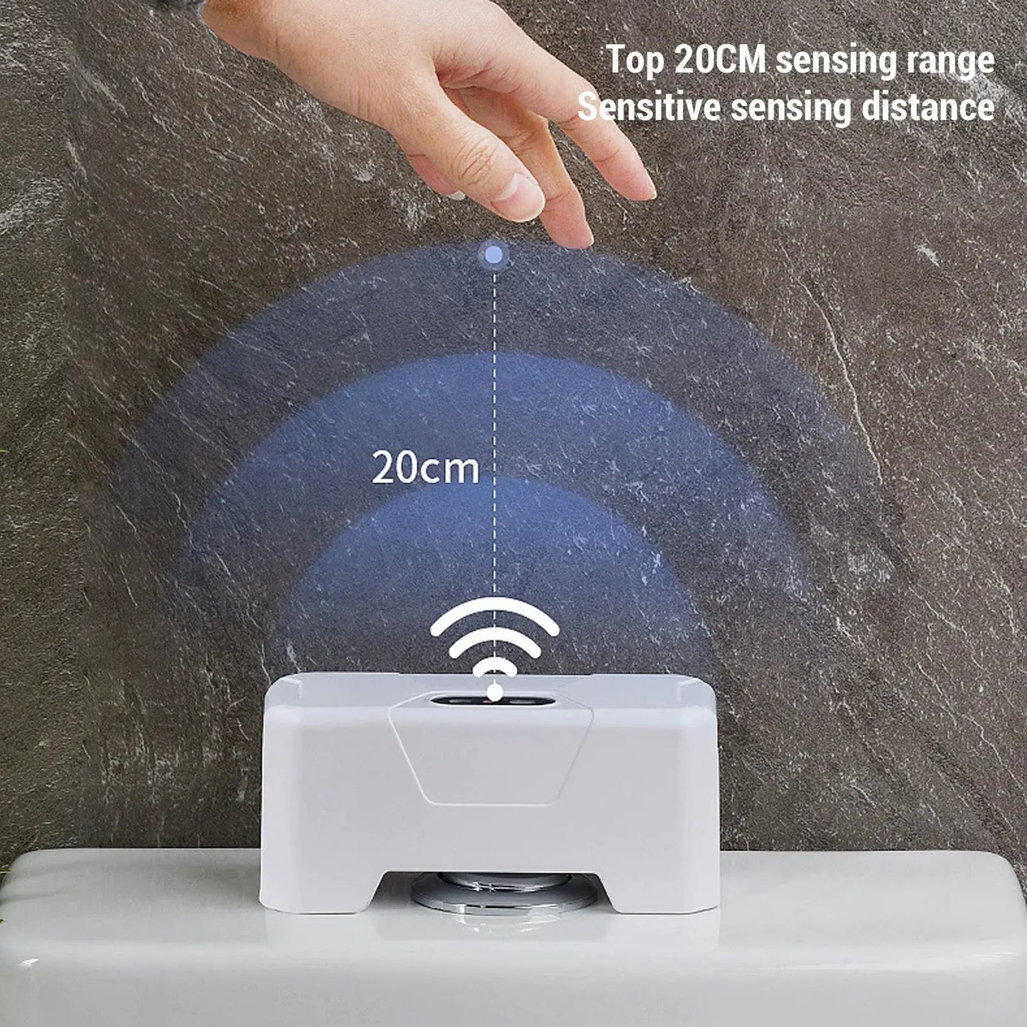 Automatic Toilet Flusher Touchless Toilet Flush Kit USB Rechargeable Versatile 20cm Sensing Distance IPX6 Water Proof for Home by All Mart Bristol Ltd