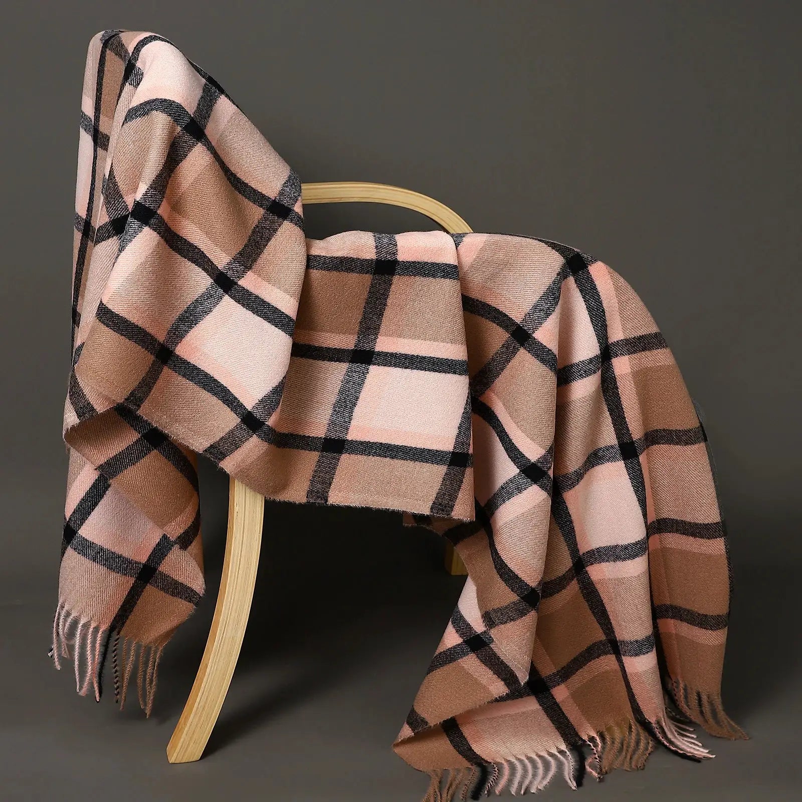 Winter Cashmere Plaid Scarf Autumn Men's Thick Wrap Scarves Female Warm Blanket Foulard Shawls Luxury Brand Fringe Large Bandana by All Mart Bristol Ltd