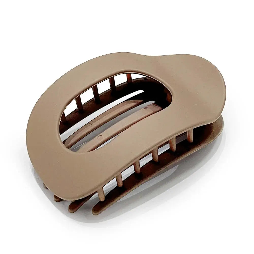 Fashion Oval Hair Claw Clip for Women New Design Leopard Matte Curved Flat Styling Barrettes Acrylic Lying Down Hair Accessories by All Mart Bristol Ltd