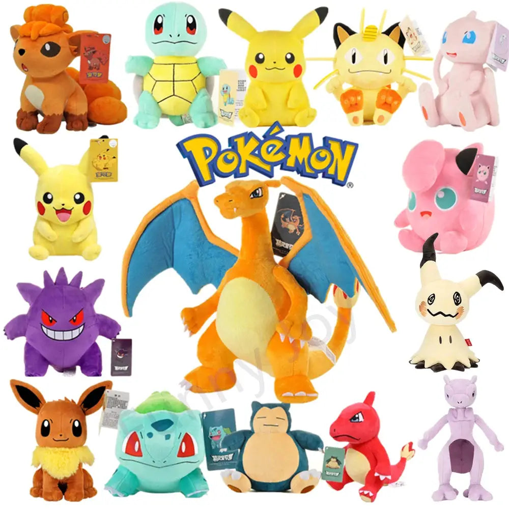 POKEMON Original Plush Toy Gengar Pikachu Kawaii Charizard Genuine Plush Doll Soft Cute Cartoon Piplup Toys for Kids Gift by All Mart Bristol Ltd