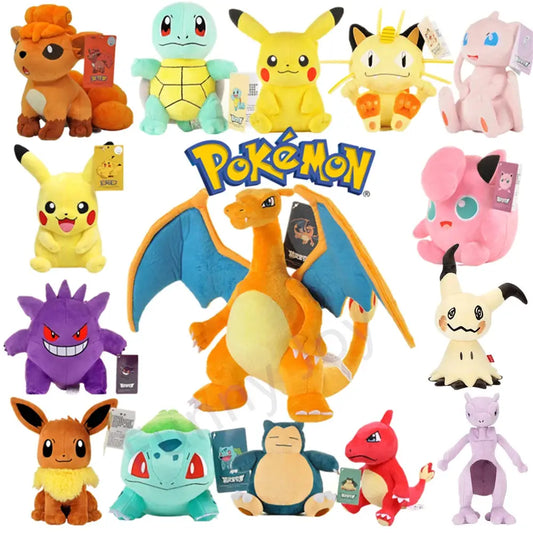 POKEMON Original Plush Toy Gengar Pikachu Kawaii Charizard Genuine Plush Doll Soft Cute Cartoon Piplup Toys for Kids Gift by All Mart Bristol Ltd