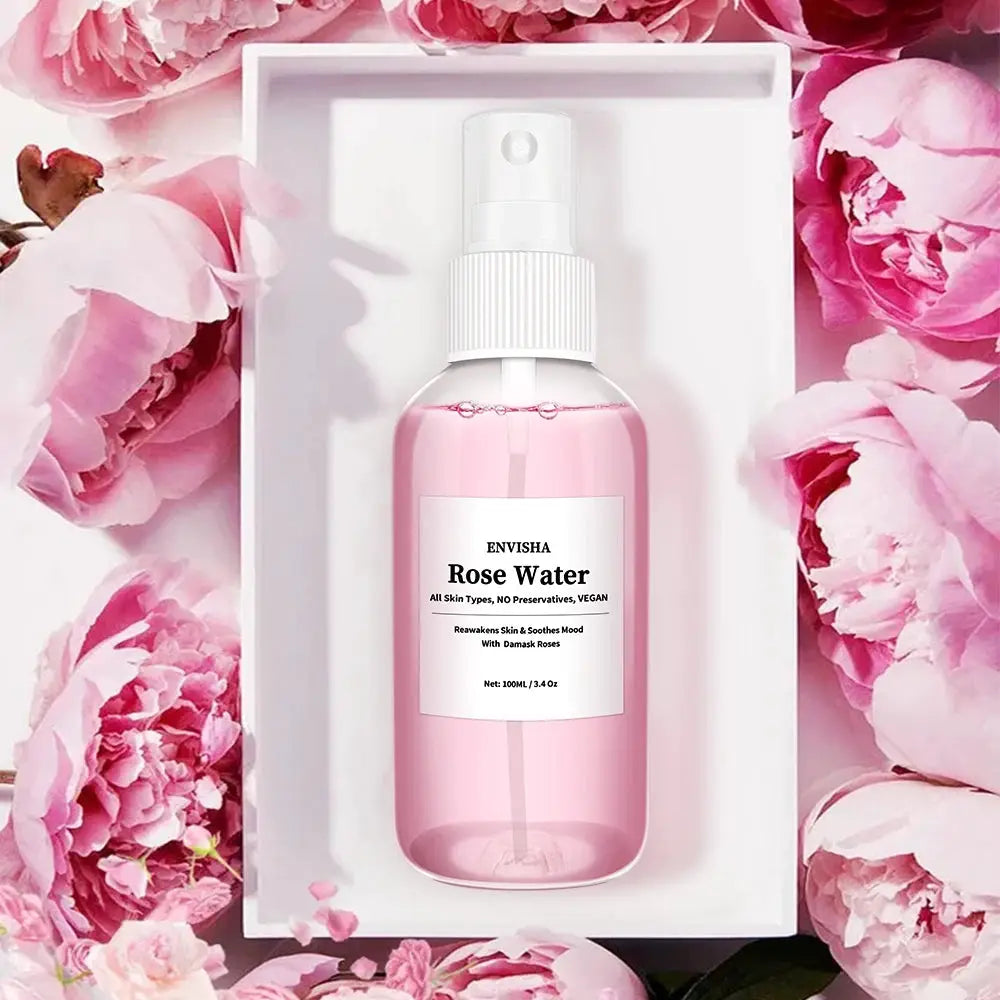ENVISHA Rose Water For Face Facial Toner Organic Rose Petals Essence Moisturizing Serum Refresh Elastic Shrink Pores Skin Care by All Mart Bristol Ltd