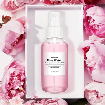 ENVISHA Rose Water For Face Facial Toner Organic Rose Petals Essence Moisturizing Serum Refresh Elastic Shrink Pores Skin Care by All Mart Bristol Ltd