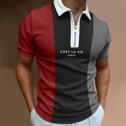 Men's Tops Polo Golf Men's King Print T Shirt High Quality Turndown Short Sleeve Zipper Pullover Original Golf Wear Men Clothing by All Mart Bristol Ltd