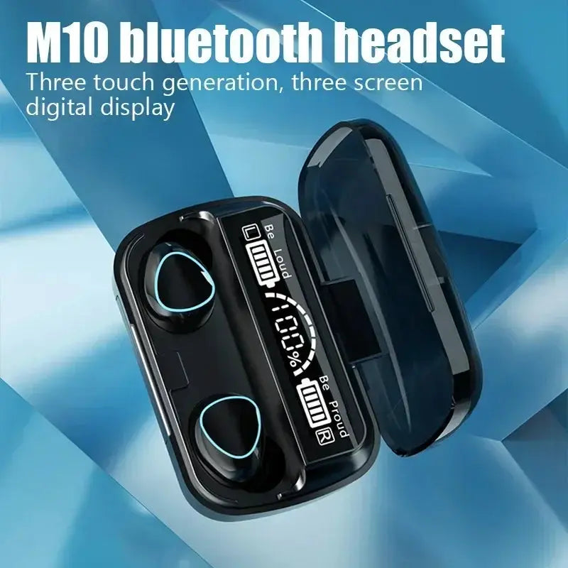M10 Bluetooth Earphones Handfree LED Dispay Headphones Bluetooth HiFi Stereo Music Wireless Earbuds Waterproof Gaming Headset by All Mart Bristol Ltd