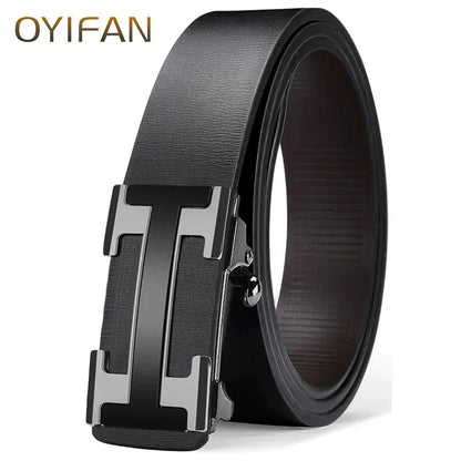 OYIFAN Top Quality Men's Genuine Leather Belt Men Leather Belts Size 105-160cm Automatic Belt Leather Belt for Men by All Mart Bristol Ltd