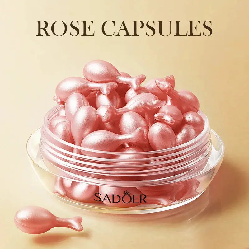 30pcs SADOER Rose Sanil Face Serum Capsule Facial Moisturizing Brightening Firming Facial Essence Beauty Face Skin Care Products by All Mart Bristol Ltd