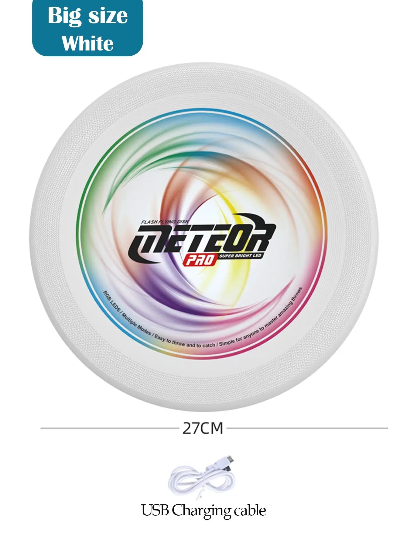 LED Flying Disc, Noctilucence Colorful Outdoor Leisure Toys Various Lighting Changes Lightweight and Fun Sport Game Gifts by All Mart Bristol Ltd