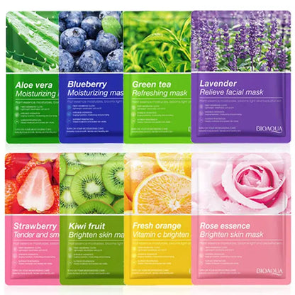 8pcs Natural Plant Face Mask Beauty Skincare Facial Masks Moisturizing Firming Hydrating Facial Mask Face Care Korean Cosmetics by All Mart Bristol Ltd