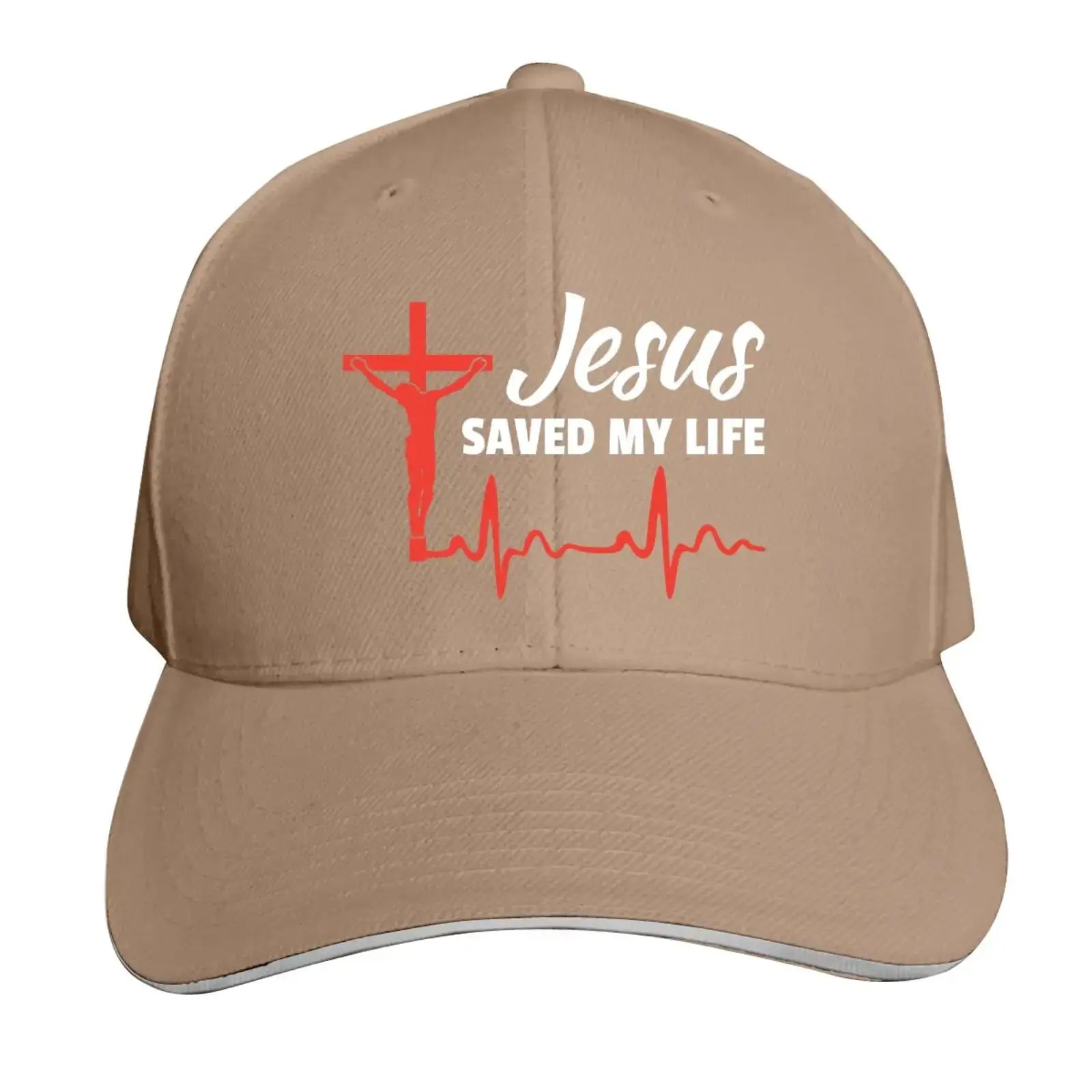 Jesus Saved My Life Hat Christian Baseball Cap Washed Cotton Denim Dad Hat for Men Women by All Mart Bristol Ltd