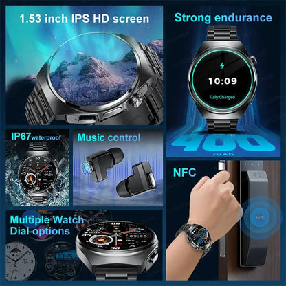 For Man Women New 2 in 1 Smart Watch With Earbuds Smartwatch TWS Bluetooth Earphone Heart Rate Blood Oxygen Monitor Sports Watch by All Mart Bristol Ltd