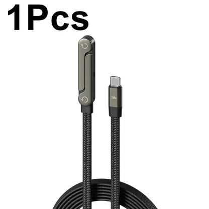 1/2PCS Type C To C Charger Cable 240W Fast Charging Data Line with Built-In Phone Stand for IPhone Samsung Xiaomi Google by All Mart Bristol Ltd