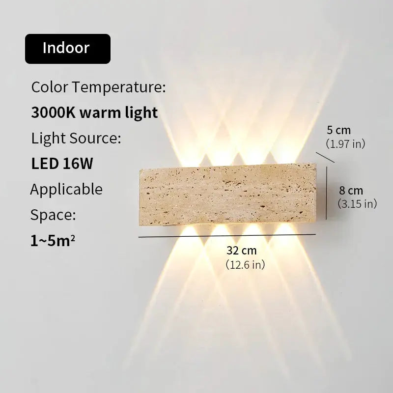 Wabi-sabi LED Wall Lamp Garden Light Stone IP65 Outdoor Waterproof Bedside Retro Sconces Lighting Fixture Home Decoration Indoor by All Mart Bristol Ltd