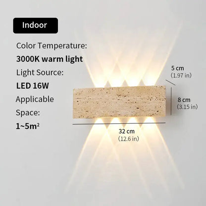 Wabi-sabi LED Wall Lamp Garden Light Stone IP65 Outdoor Waterproof Bedside Retro Sconces Lighting Fixture Home Decoration Indoor by All Mart Bristol Ltd