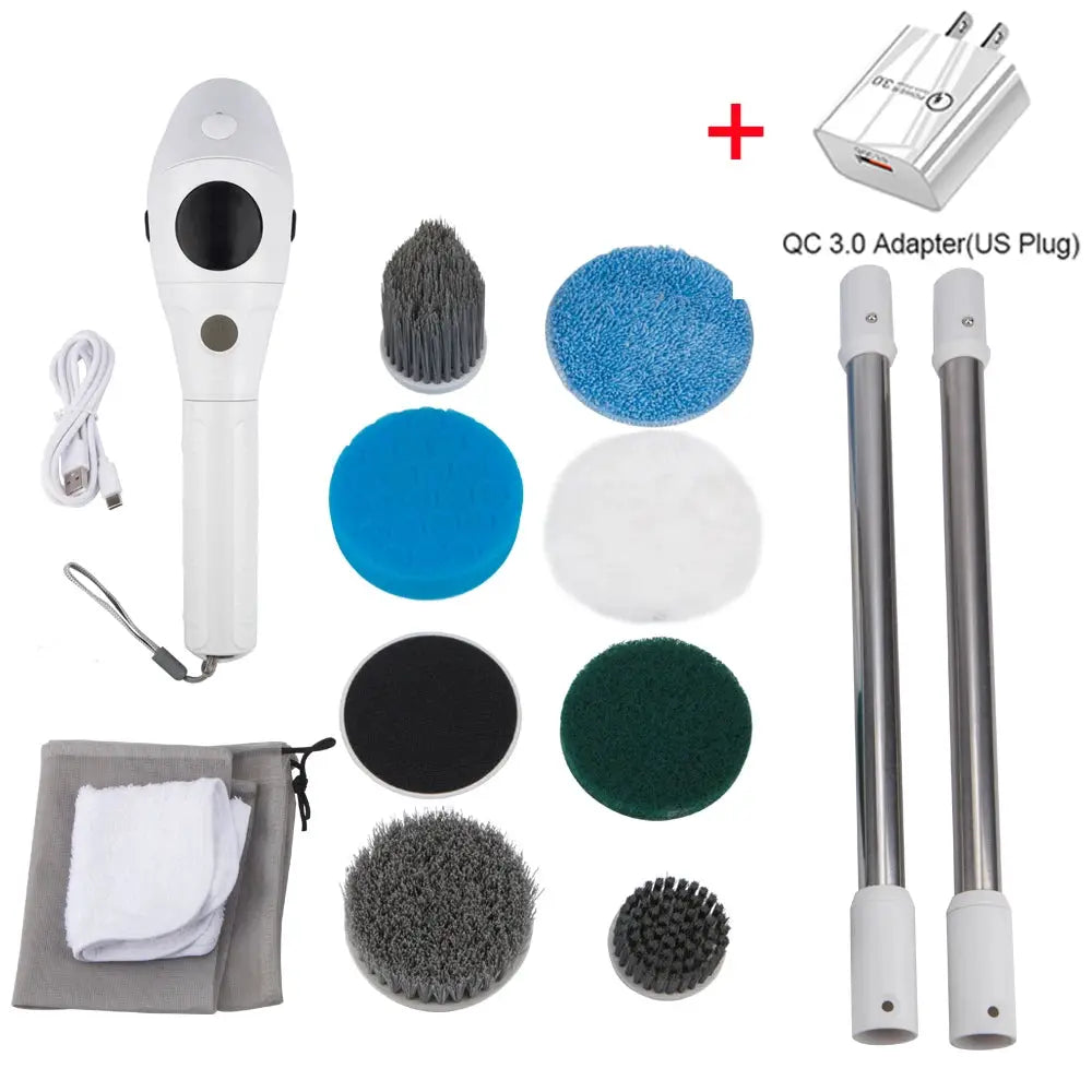 Electric Cleaning Brush 8 in 1 Multifunctional Household Wireless Rotatable Cleaning Brush For Bathroom Kitchen Windows Toilet by All Mart Bristol Ltd