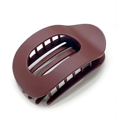 Fashion Oval Hair Claw Clip for Women New Design Leopard Matte Curved Flat Styling Barrettes Acrylic Lying Down Hair Accessories by All Mart Bristol Ltd